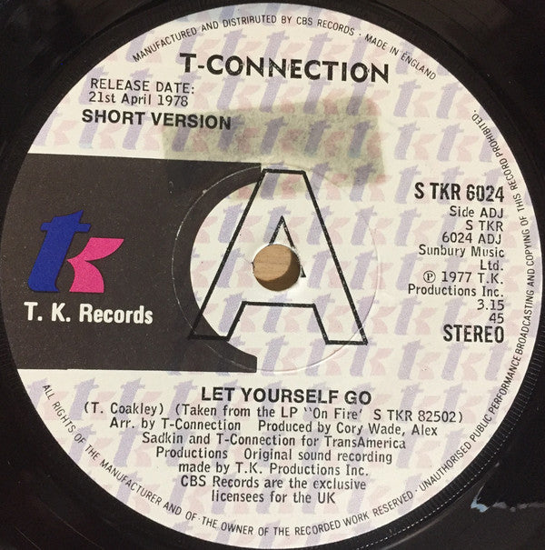 T-Connection - Let Yourself Go - Used Vinyl Record 7"