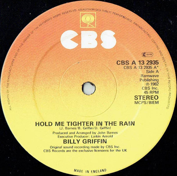 Billy Griffin - Hold Me Tighter In The Rain - Used Vinyl Record 12"