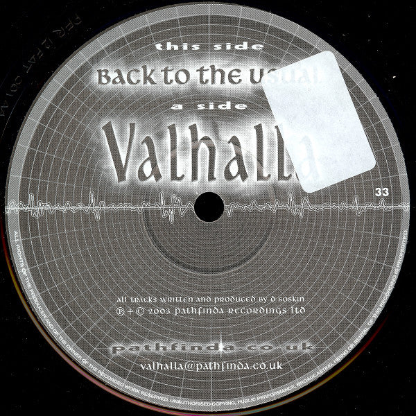 Valhalla - / Back To The Usual - Used Vinyl Record 12"