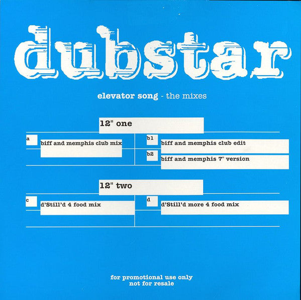 Dubstar - Elevator Song - The Mixes - Used Vinyl Record 12"