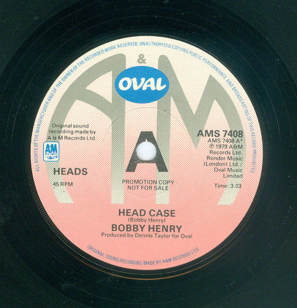 Bobby Henry - Head Case - Used Vinyl Record 7"