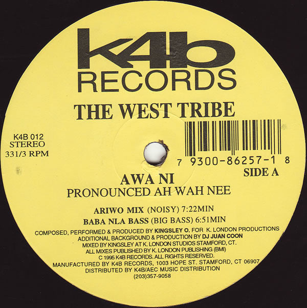 West Tribe - Awa Ni - Used Vinyl Record 12"