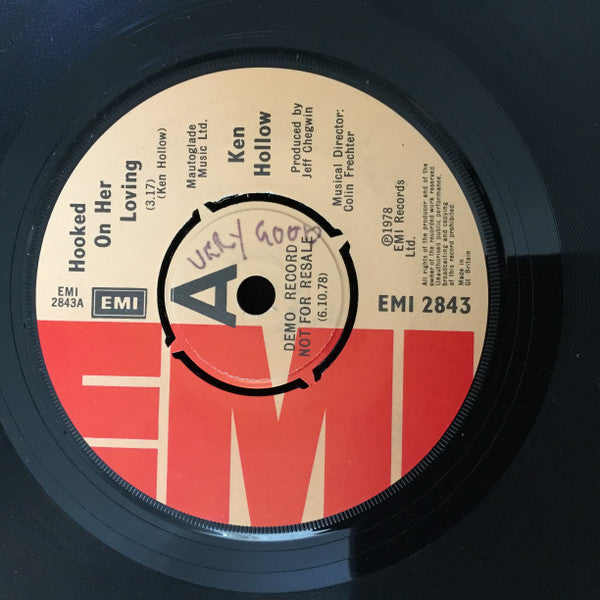 Ken Hollow - Hooked On Her Loving - Used Vinyl Record 7"