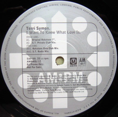 Terri Symon - I Want To Know What Love Is - Used Vinyl Record