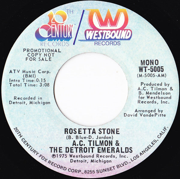 Abrim Tilmon - Rosetta Stone - Used Vinyl Record 7"