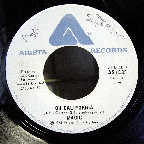 Magic - Oh California / I'm In Love Again - Used Vinyl Record 7"