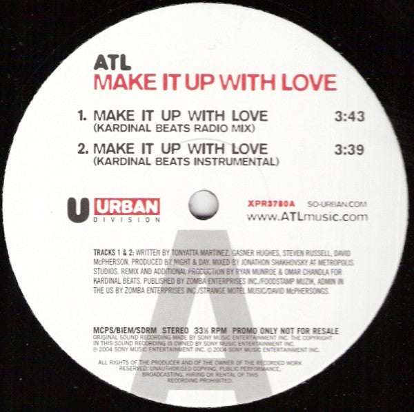 ATL - Make It Up With Love - New Vinyl Record 12"