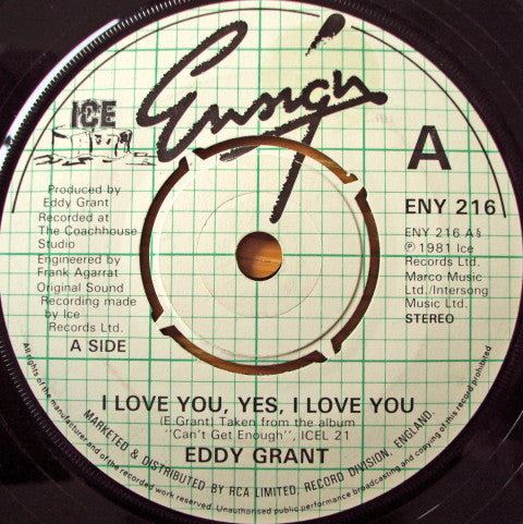 Eddy Grant - I Love You Yes, I Love You - Used Vinyl Record 7"