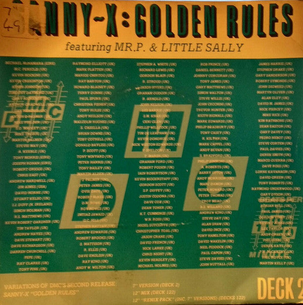 Sanny X - Golden Rules - Used Vinyl Record 7"
