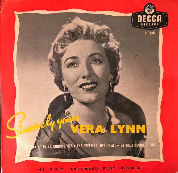 Vera Lynn - Sincerely Yours, , No. 3 - Used Vinyl Record 7"