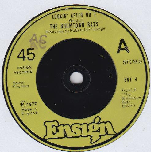 Boomtown Rats - Lookin' After No. 1 - Used Vinyl Record 7"