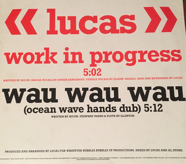 Lucas - Wau Wau Wau - Used Vinyl Record 12"