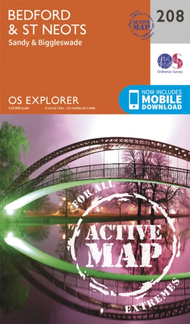 Ordnance Survey - Bedford and St.Neots, Sandy and Biggleswade : 208 -