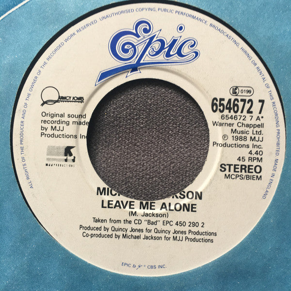 Michael Jackson - Leave Me Alone - Used Vinyl Record 7"