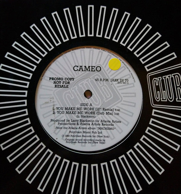 Cameo - You Make Me Work - Used Vinyl Record 12"