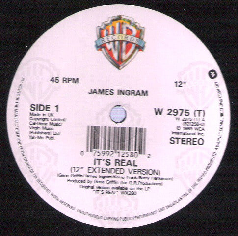 James Ingram - It's Real - Used Vinyl Record 12"