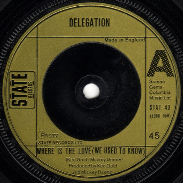 Delegation - Where Is The Love (We Used To Know) - Used Vinyl Record