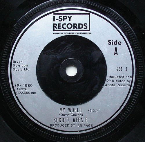 Secret Affair - My World - Used Vinyl Record 7"