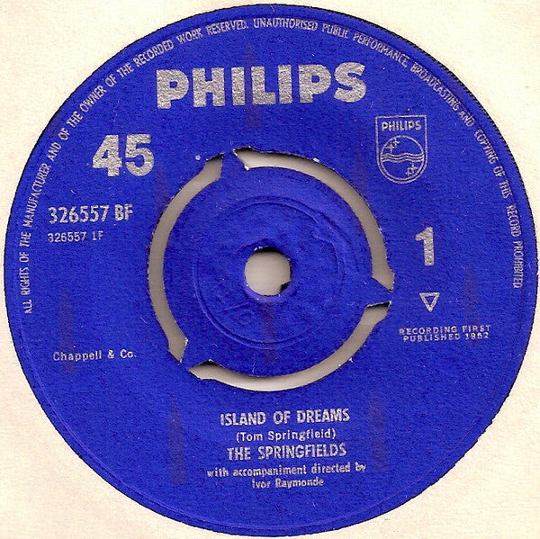 Springfields - Island Of Dreams - Used Vinyl Record 7"