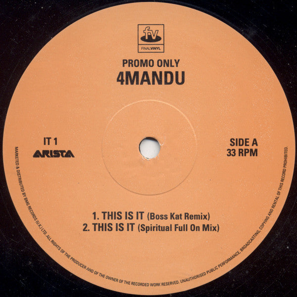 4Mandu - This Is It - Used Vinyl Record 12"