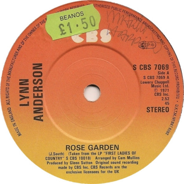 Lynn Anderson - Rose Garden - Used Vinyl Record 7"