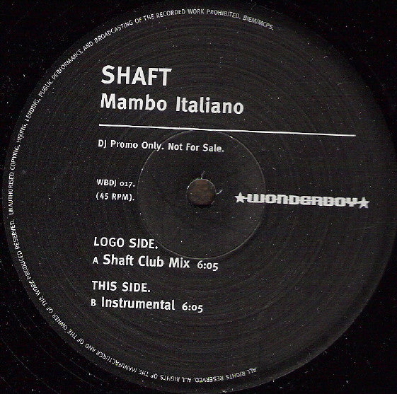 Shaft - Mambo Italiano - Used Vinyl Record 12"