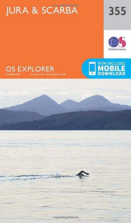 Ordnance Survey - Jura and Scarba : 355 - New Sheet map