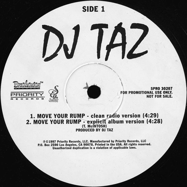 DJ Taz - Move Your Rump - Used Vinyl Record 12"