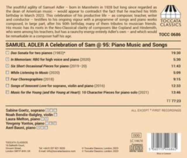 GOETZ/MELTON/YONTOV/ - SAMUEL ADLER A CELEBRATION OF - CD