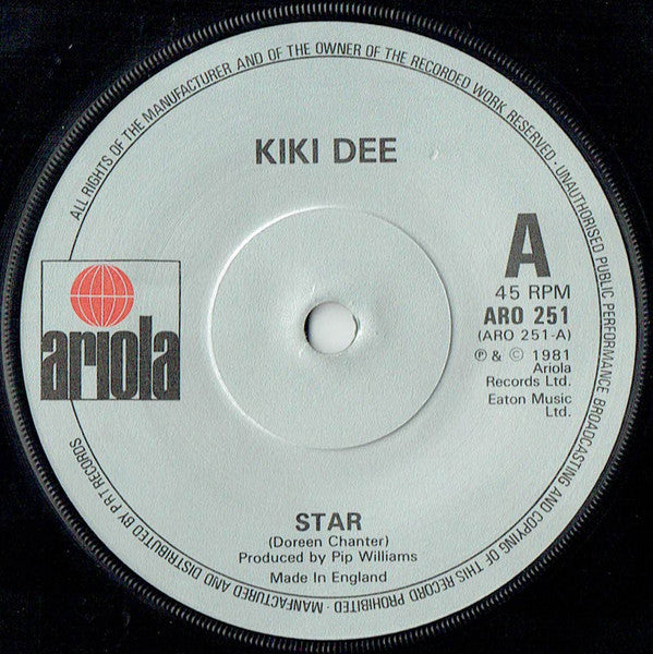 Kiki Dee - Star - Used Vinyl Record 7"