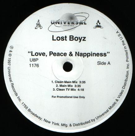 Lost Boyz - Love, Peace & Nappiness - Used Vinyl Record 12"