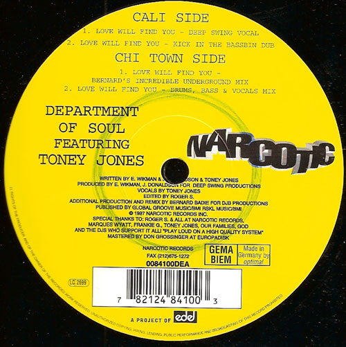 Department Of Soul - Love Will Find You - Used Vinyl Record 12"