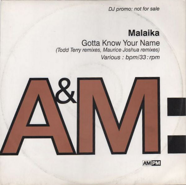 Malaika - Gotta Know (Your Name) - Used Vinyl Record 12"