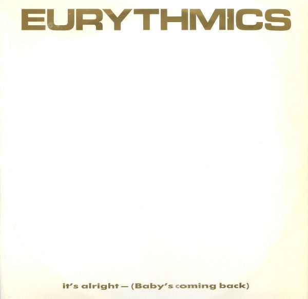 Eurythmics - It's Alright (Baby's Coming Back) - Used Vinyl Record 12
