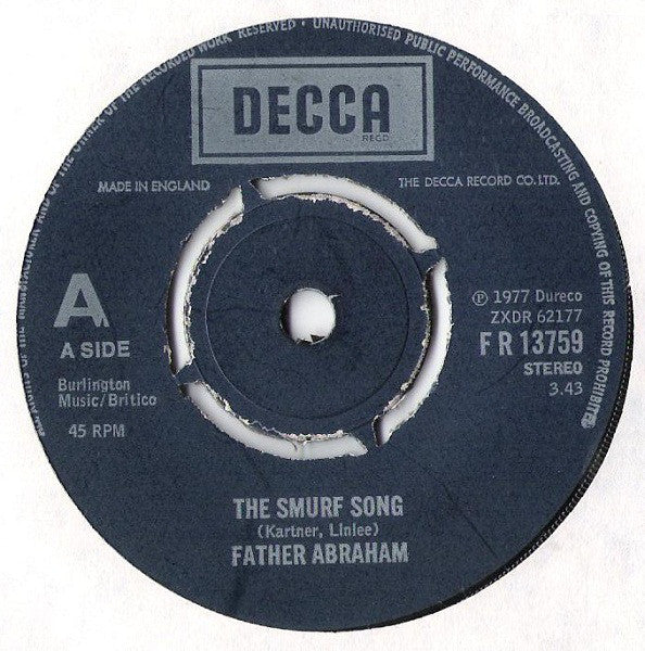 Vader Abraham - Smurf Song - Used Vinyl Record 7"