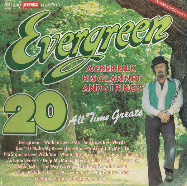 Acker Bilk His Clari - Evergreen (20 All Time Greats) - Used Vinyl R