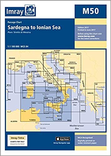 Imray - Chart M50 : Sardegna to Ionian Sea : M50 - New Sheet map