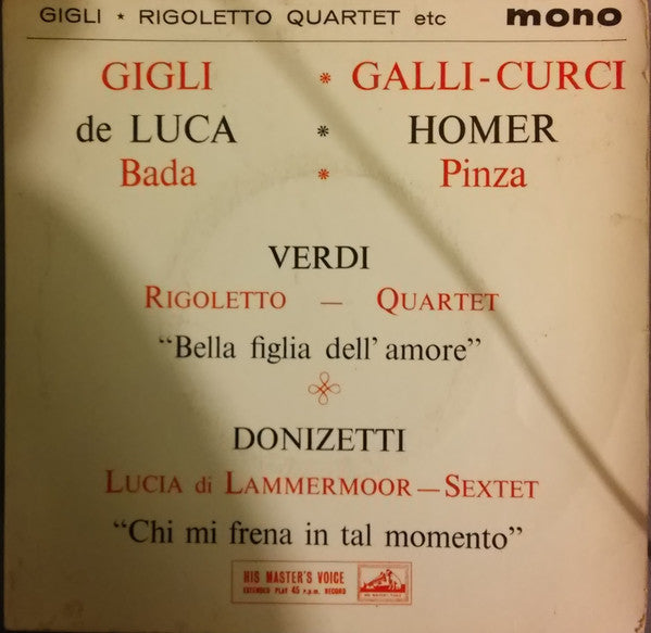 Beniamino Gigli - "Bella Figlia Dell'Amore" - Used Vinyl Record 7"