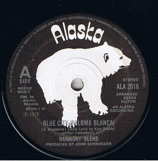 Harmony Blend - Blue City (Paloma Blanca) - Used Vinyl Record 7"