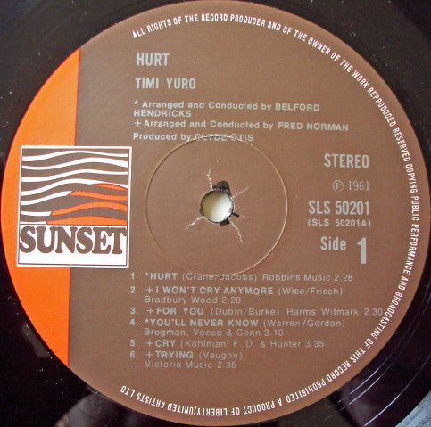 Timi Yuro - Hurt - Used Vinyl Record
