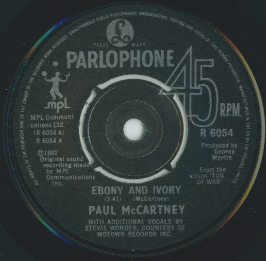 Paul McCartney - Ebony And Ivory - Used Vinyl Record 7"