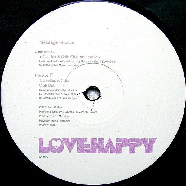 Love Happy - Message Of Love - Used Vinyl Record 12"