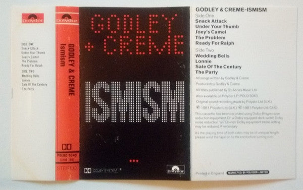 Godley & Creme - Ismism - Used Cassette
