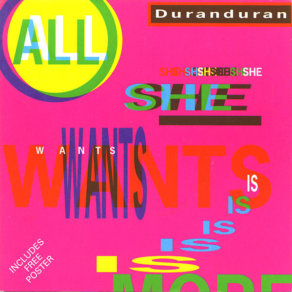 Duran Duran - All She Wants Is - Used Vinyl Record 7"