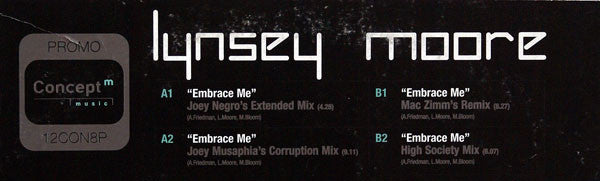 Lynsey Moore - Embrace Me - Used Vinyl Record 12"