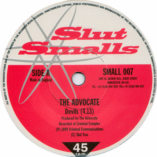 Advocate - Devils / The Bug - Used Vinyl Record 7"