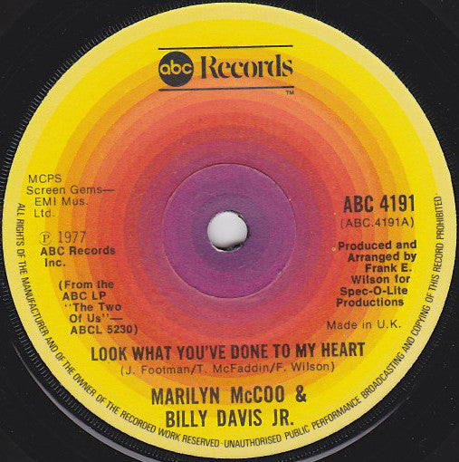 Marilyn McCoo & Bill - Look What You've Done To My Heart - Used Vinyl R