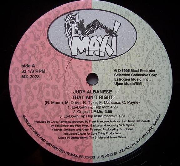 Judy Albanese - That Ain't Right - Used Vinyl Record 12"