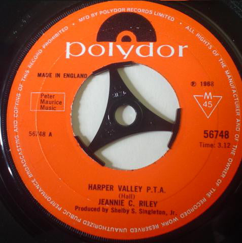 Jeannie C. Riley - Harper Valley P.T.A. - Used Vinyl Record 7"