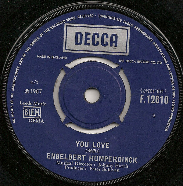 Engelbert Humperdinc - There Goes My Everything - Used Vinyl Record 7